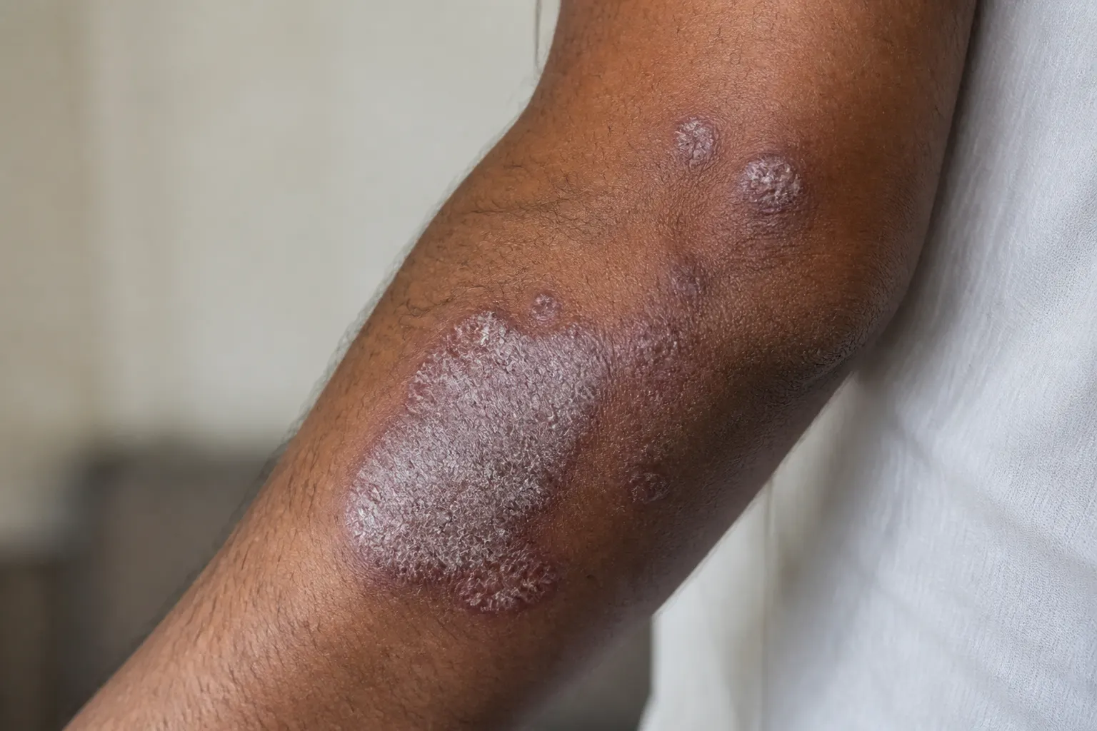 Educational image introducing psoriasis care